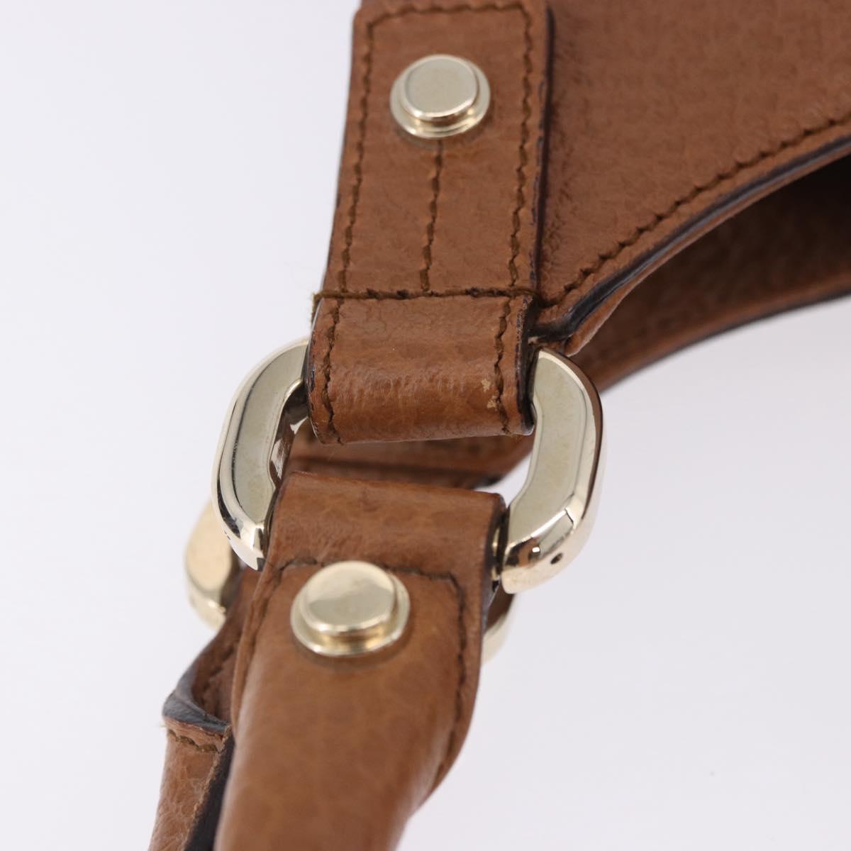 GUCCI G Jackie Bag Taurillon Clemence Leather Brown Gold 130995 Auth am12624M