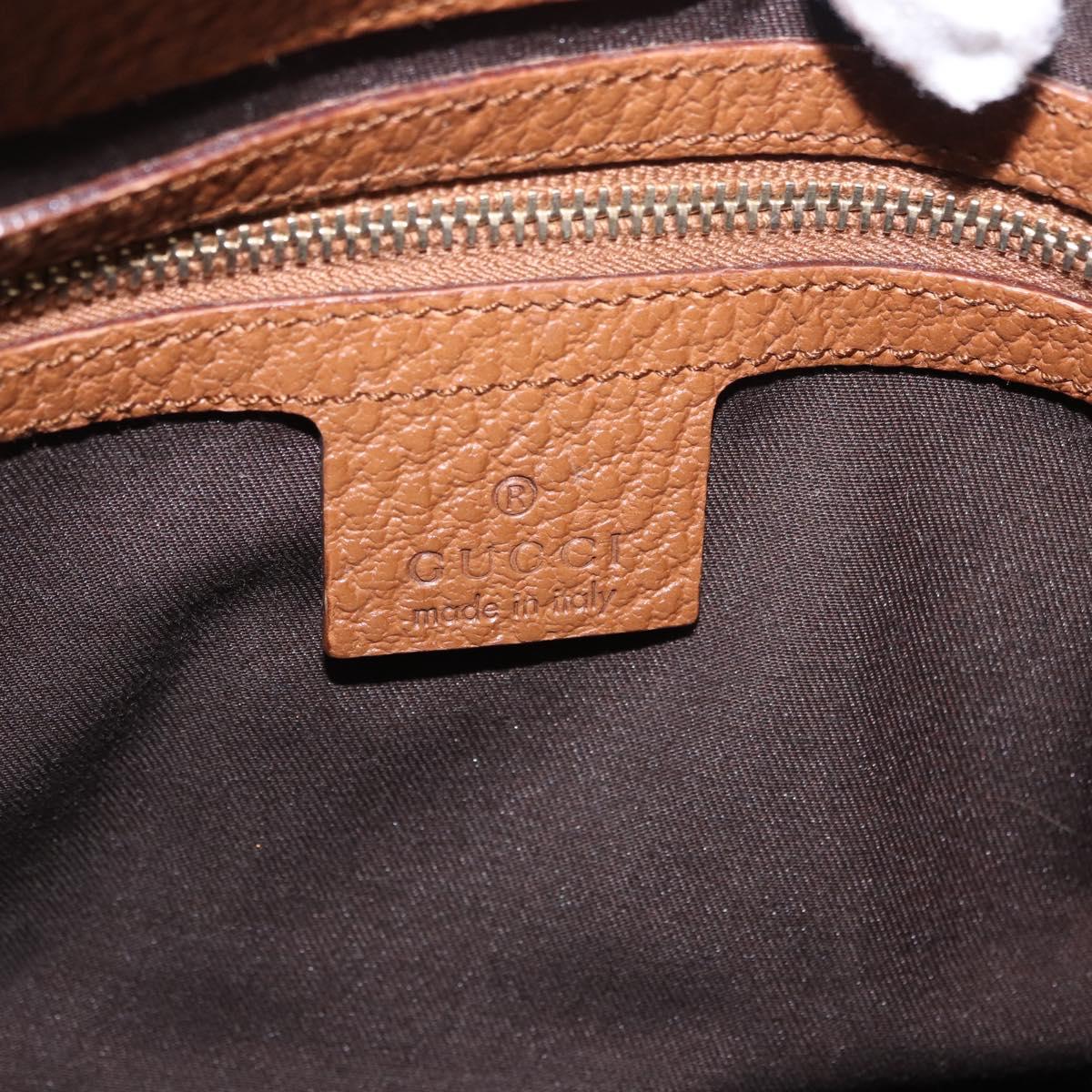 GUCCI G Jackie Bag Taurillon Clemence Leather Brown Gold 130995 Auth am12624M