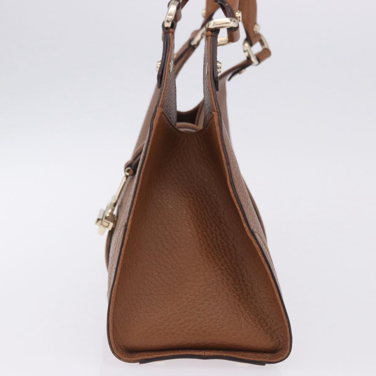 GUCCI G Jackie Bag Taurillon Clemence Leather Brown Gold 130995 Auth am12624M