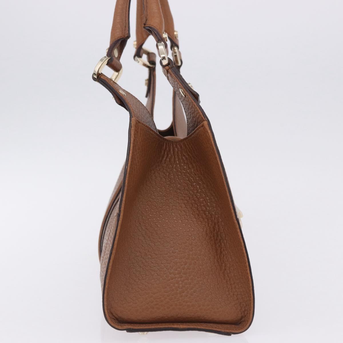 GUCCI G Jackie Bag Taurillon Clemence Leather Brown Gold 130995 Auth am12624M