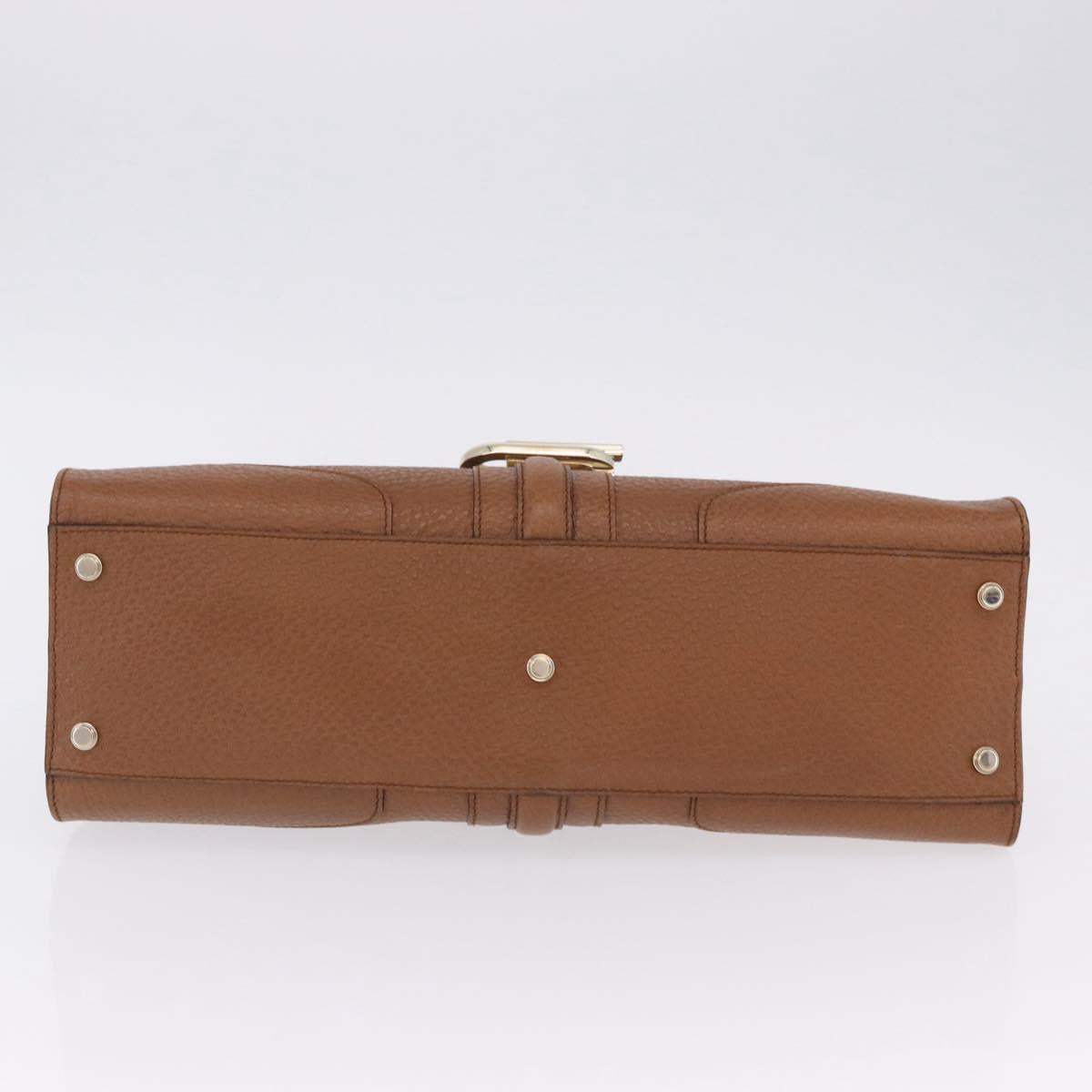 GUCCI G Jackie Bag Taurillon Clemence Leather Brown Gold 130995 Auth am12624M
