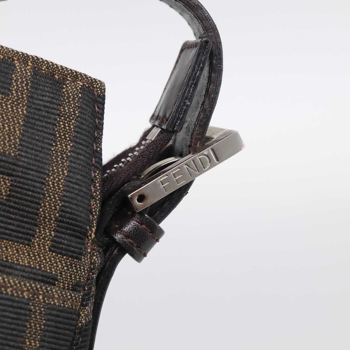 FENDI Zucca Canvas Mamma Baguette Shoulder Bag Brown Black Auth am12629V