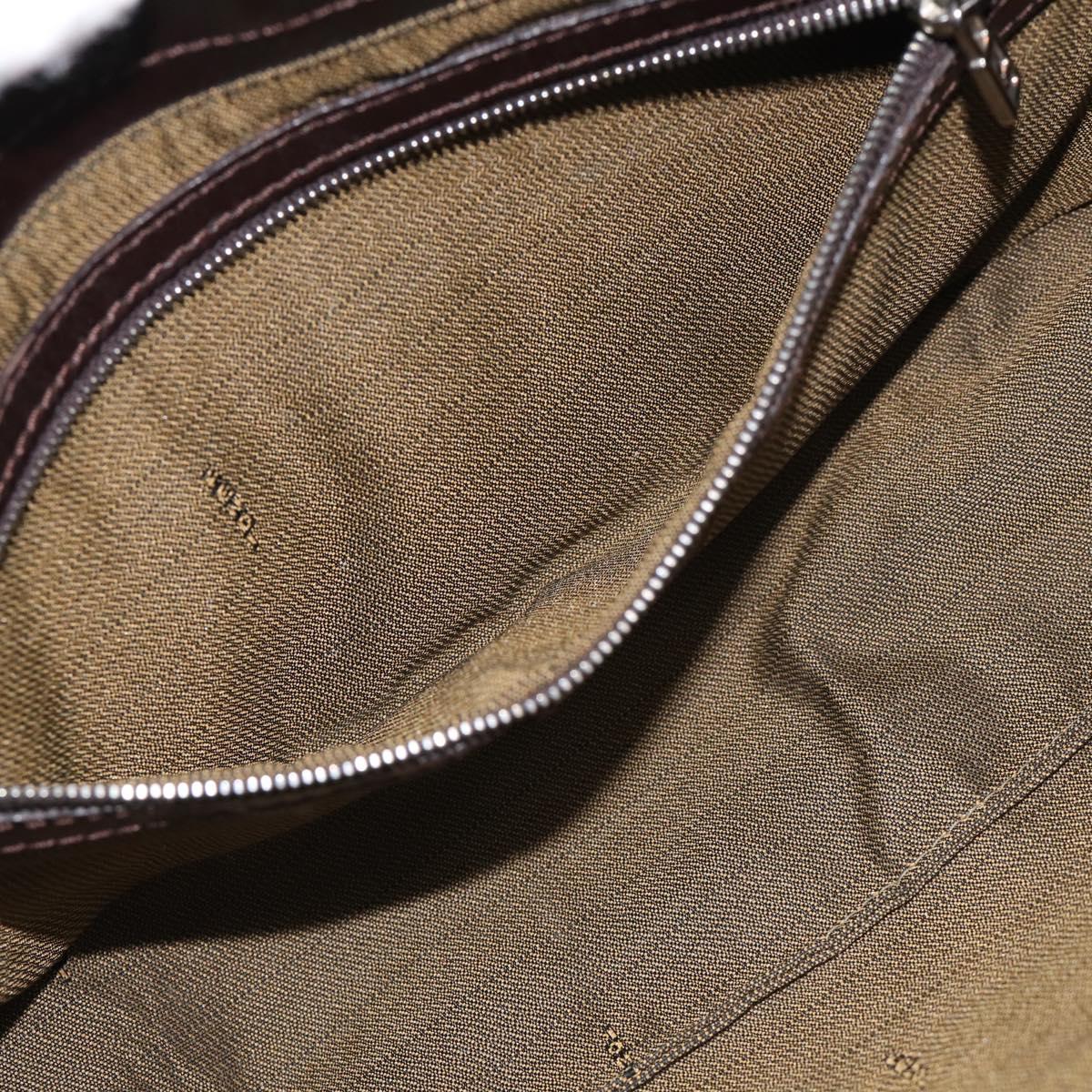 FENDI Zucca Canvas Mamma Baguette Shoulder Bag Brown Black Auth am12629V