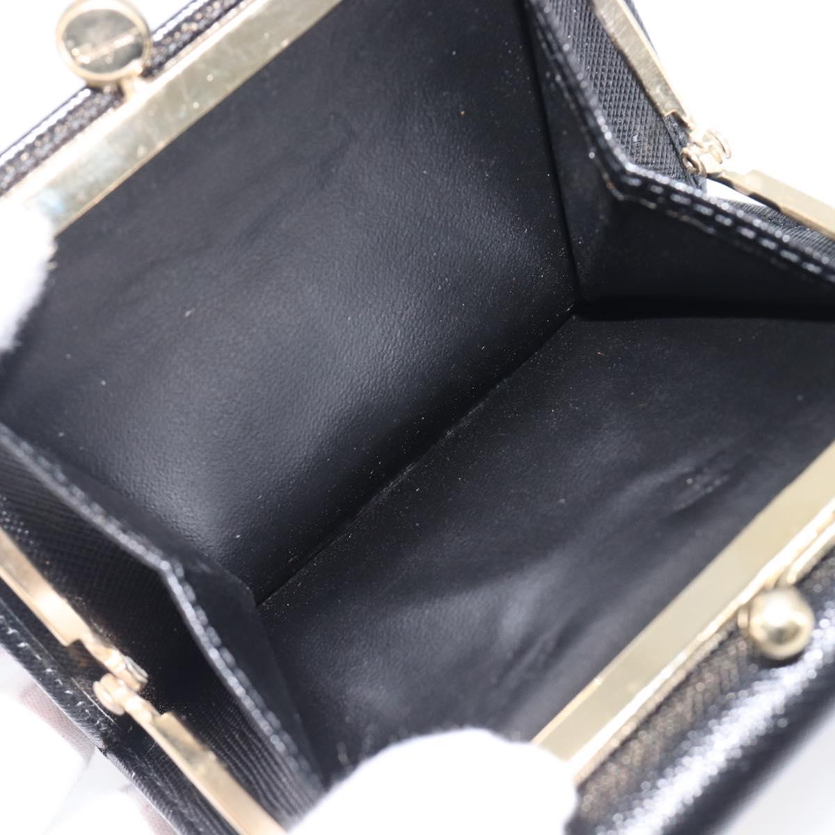 Salvatore Ferragamo Gancini Gamaguchi Compact Wallet Leather Black Auth am12650V