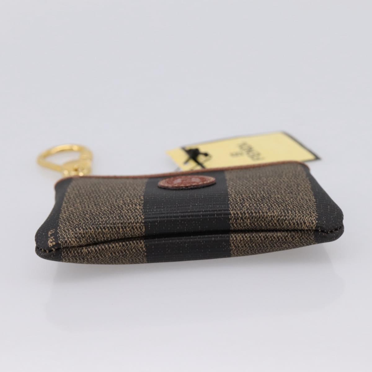 FENDI Zucca Canvas Coin Key Case Black Brown Auth am12652V