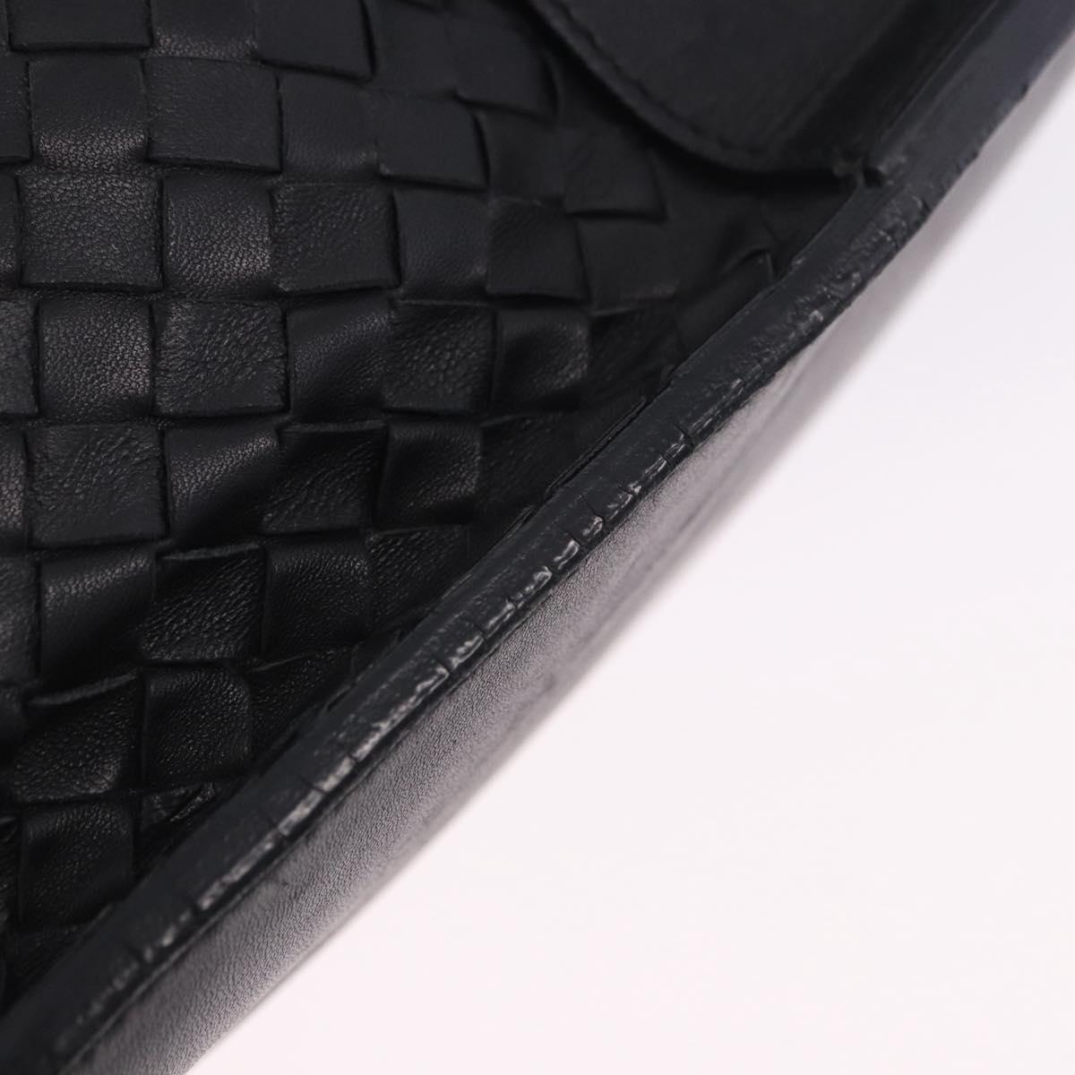 BOTTEGA VENETA INTRECCIATO Hand Bag Leather Black Gold Auth am12657V