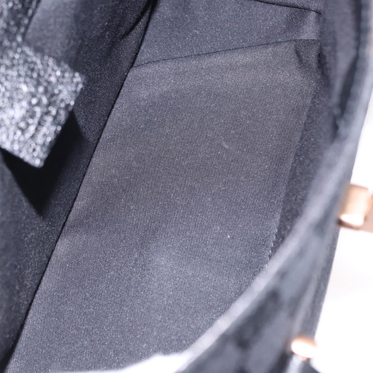 GUCCI GG Canvas Hand Bag Black Gold 124286 Auth am12659V