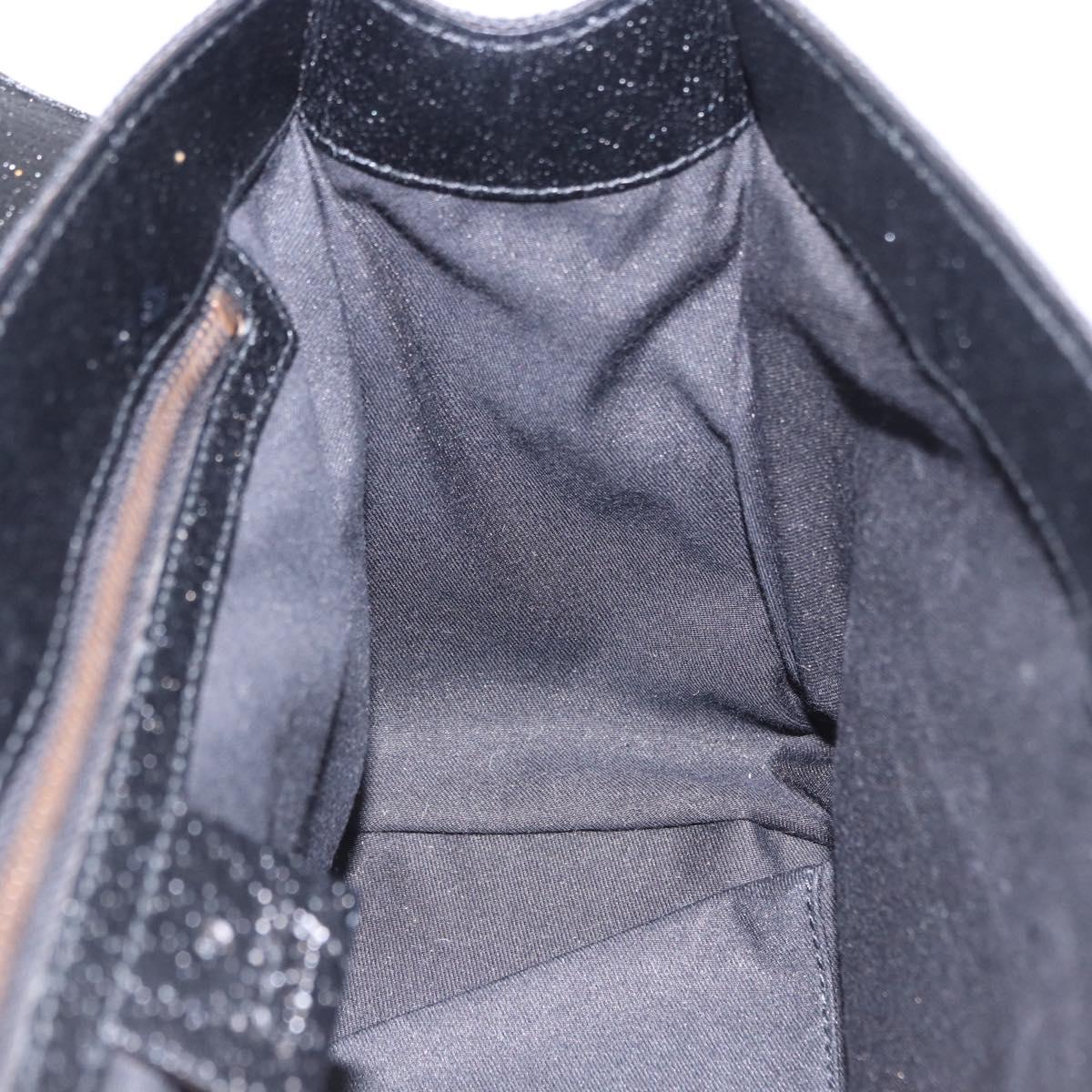 GUCCI GG Canvas Hand Bag Black Gold 124286 Auth am12659V