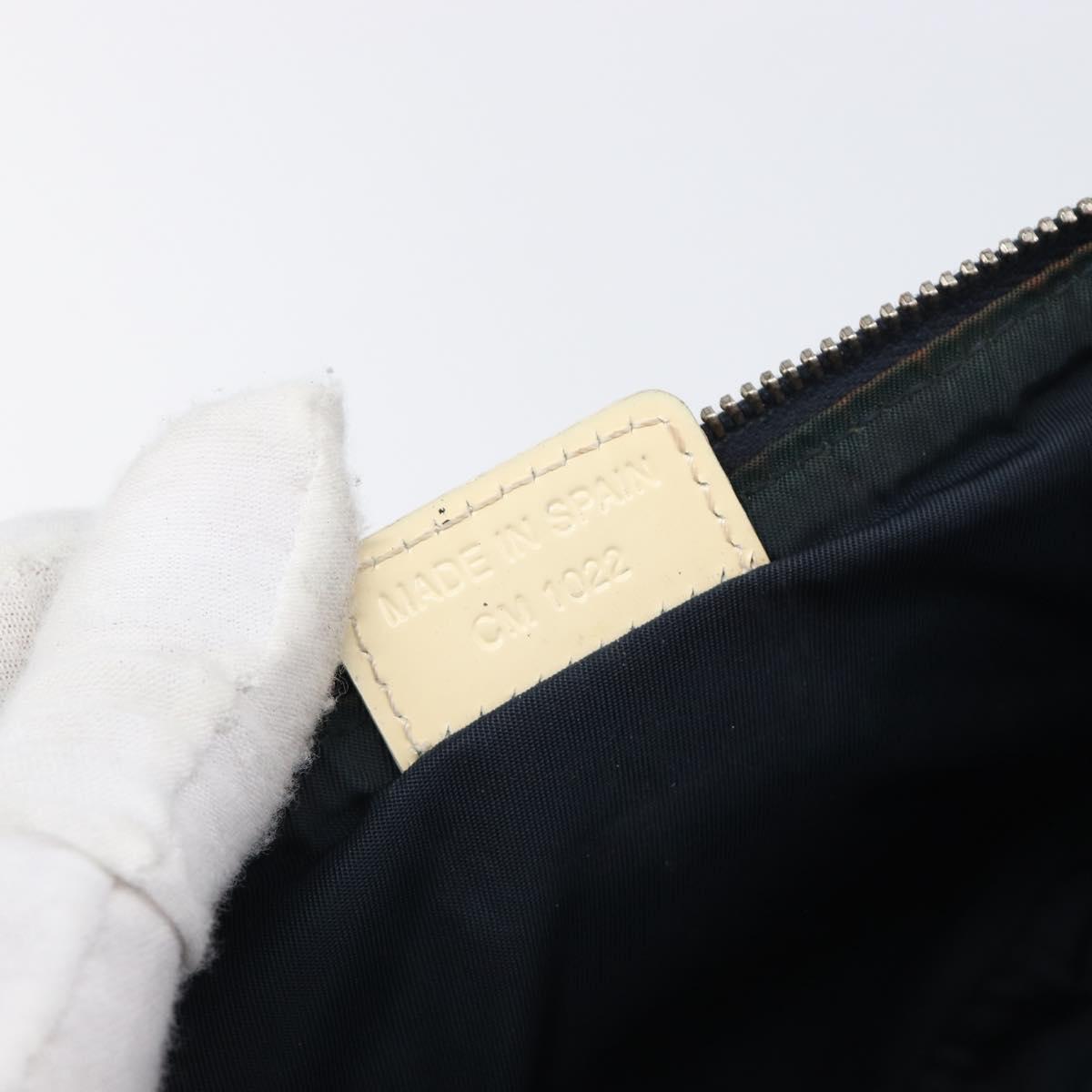 Christian Dior Trotter Canvas Saddle Pouch PVC Navy Silver Auth am12667A