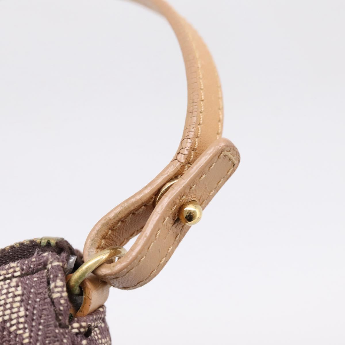 Christian Dior Trotter Canvas Saddle Pouch Brown Gold Auth am12668V