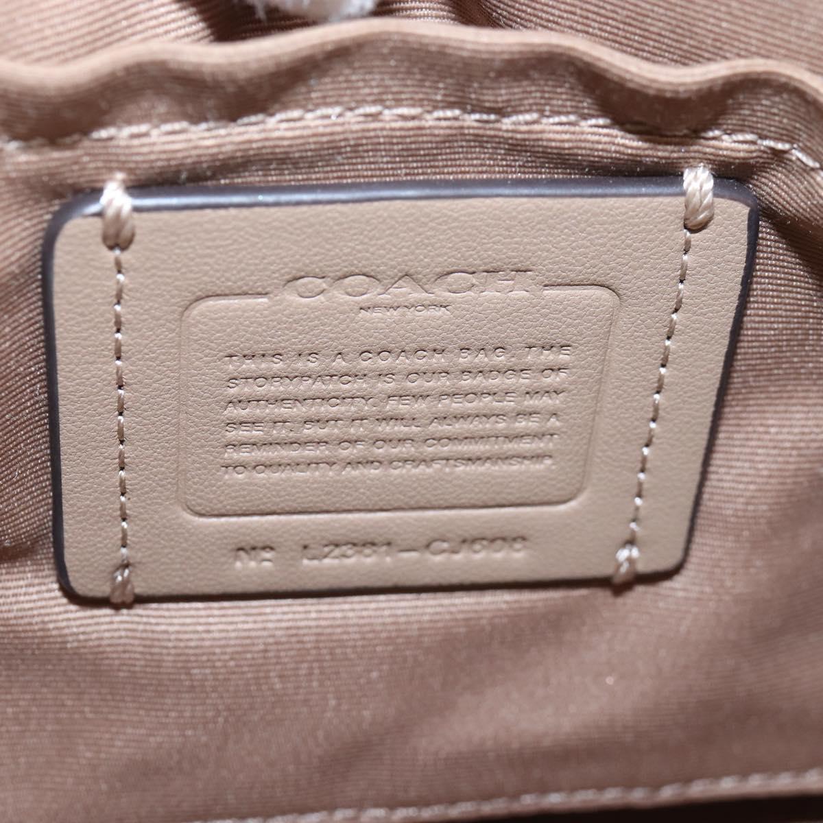 Coach Chain Teri Shoulder Bag Leather White Silver Auth am12672V