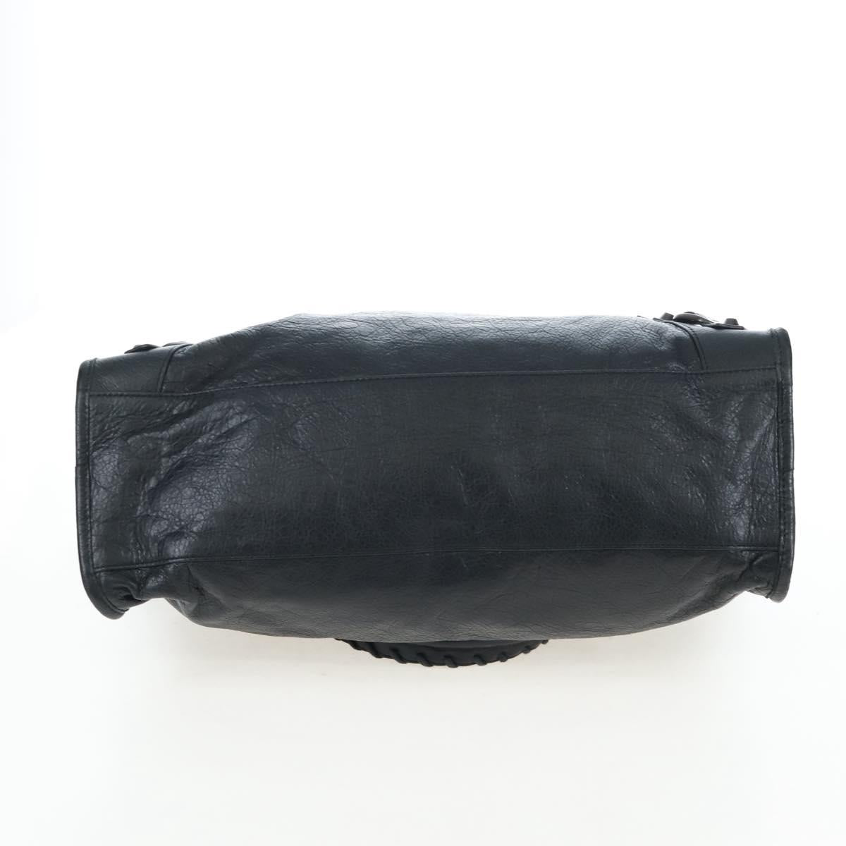 Balenciaga The City Hand Bag Leather Black 115748 Auth am12678SAM