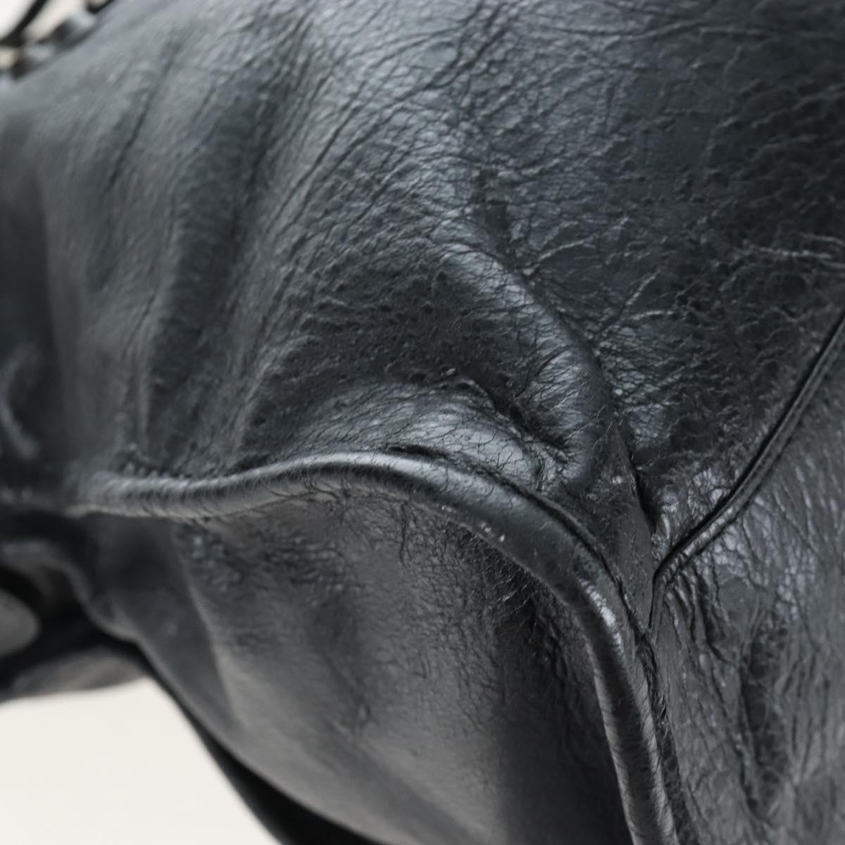 Balenciaga The City Hand Bag Leather Black 115748 Auth am12678SAM
