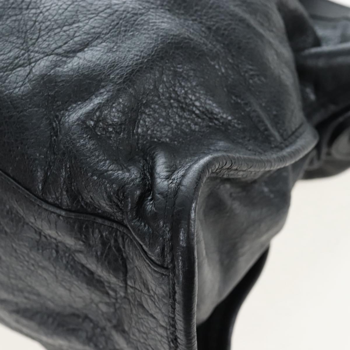 Balenciaga The City Hand Bag Leather Black 115748 Auth am12678SAM