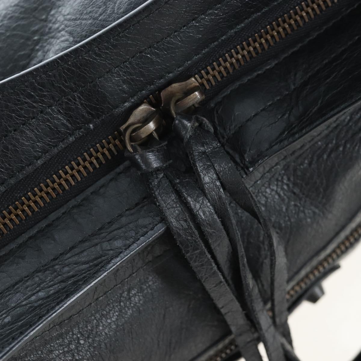 Balenciaga The City Hand Bag Leather Black 115748 Auth am12678SAM