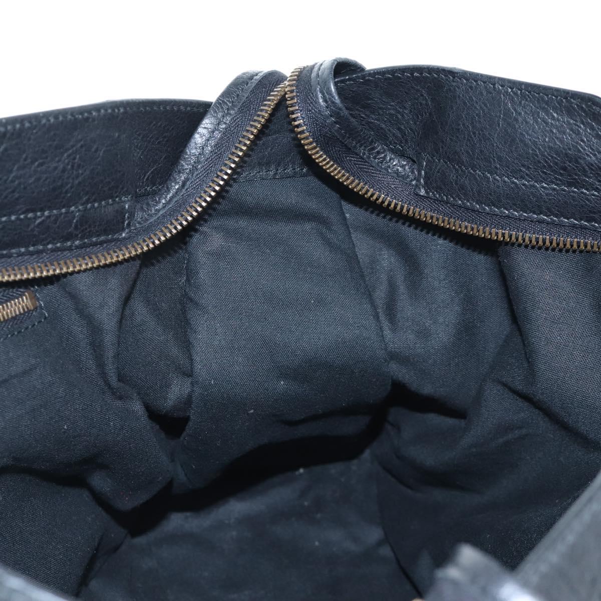 Balenciaga The City Hand Bag Leather Black 115748 Auth am12678SAM