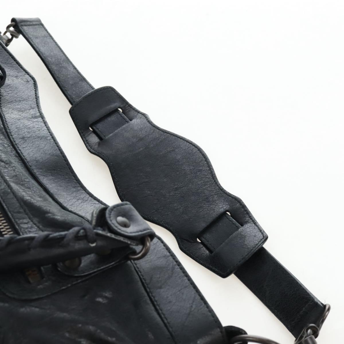 Balenciaga The First Hand Bag Leather 2way Black 103208 Auth am12679V