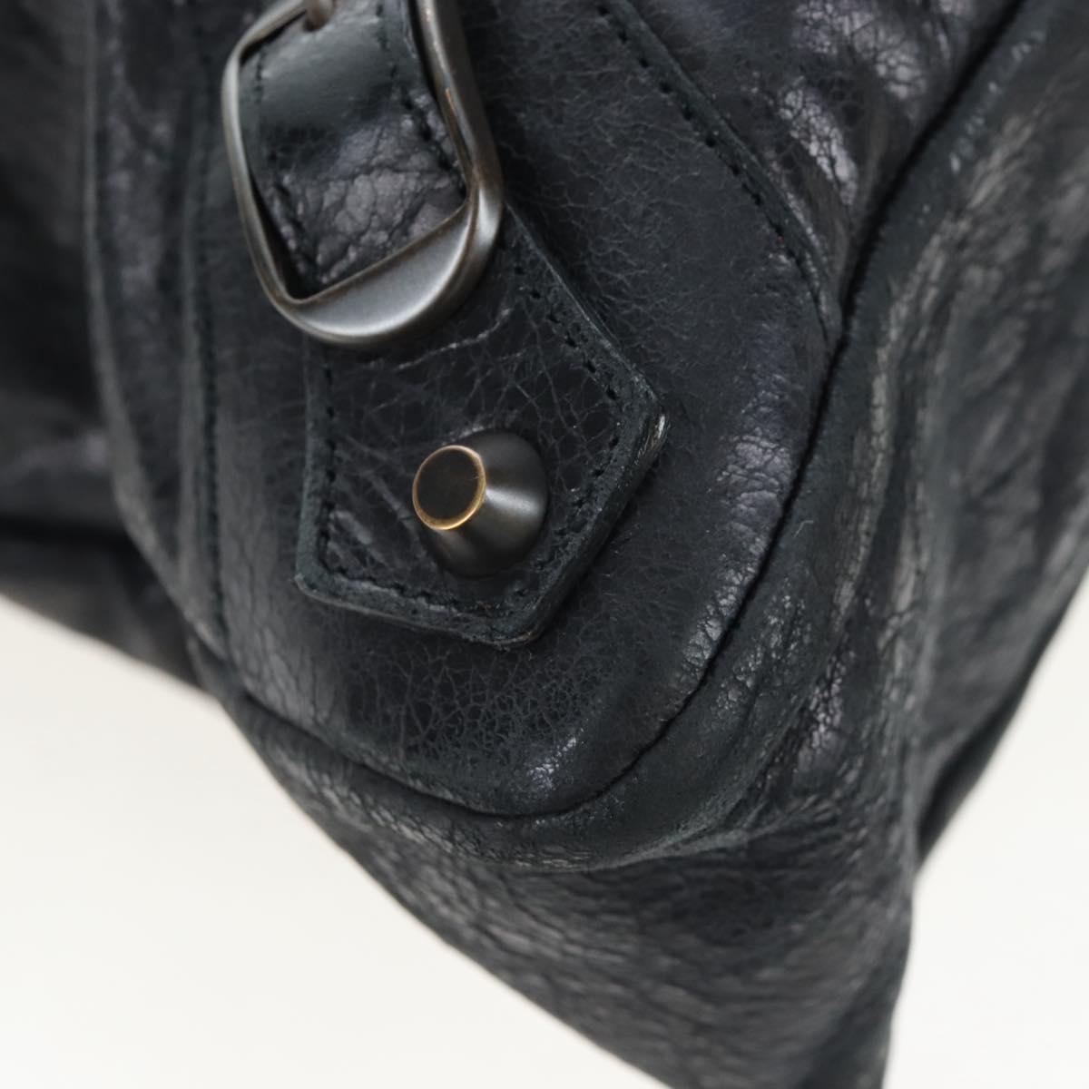 Balenciaga The First Hand Bag Leather 2way Black 103208 Auth am12679V