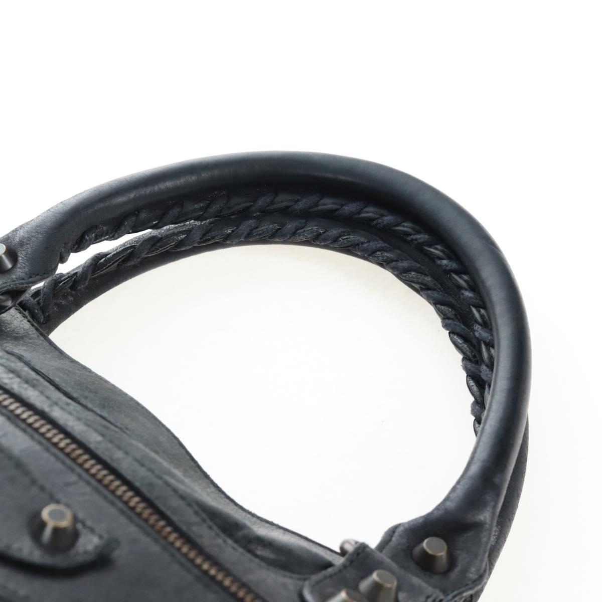Balenciaga The First Hand Bag Leather 2way Black 103208 Auth am12679V