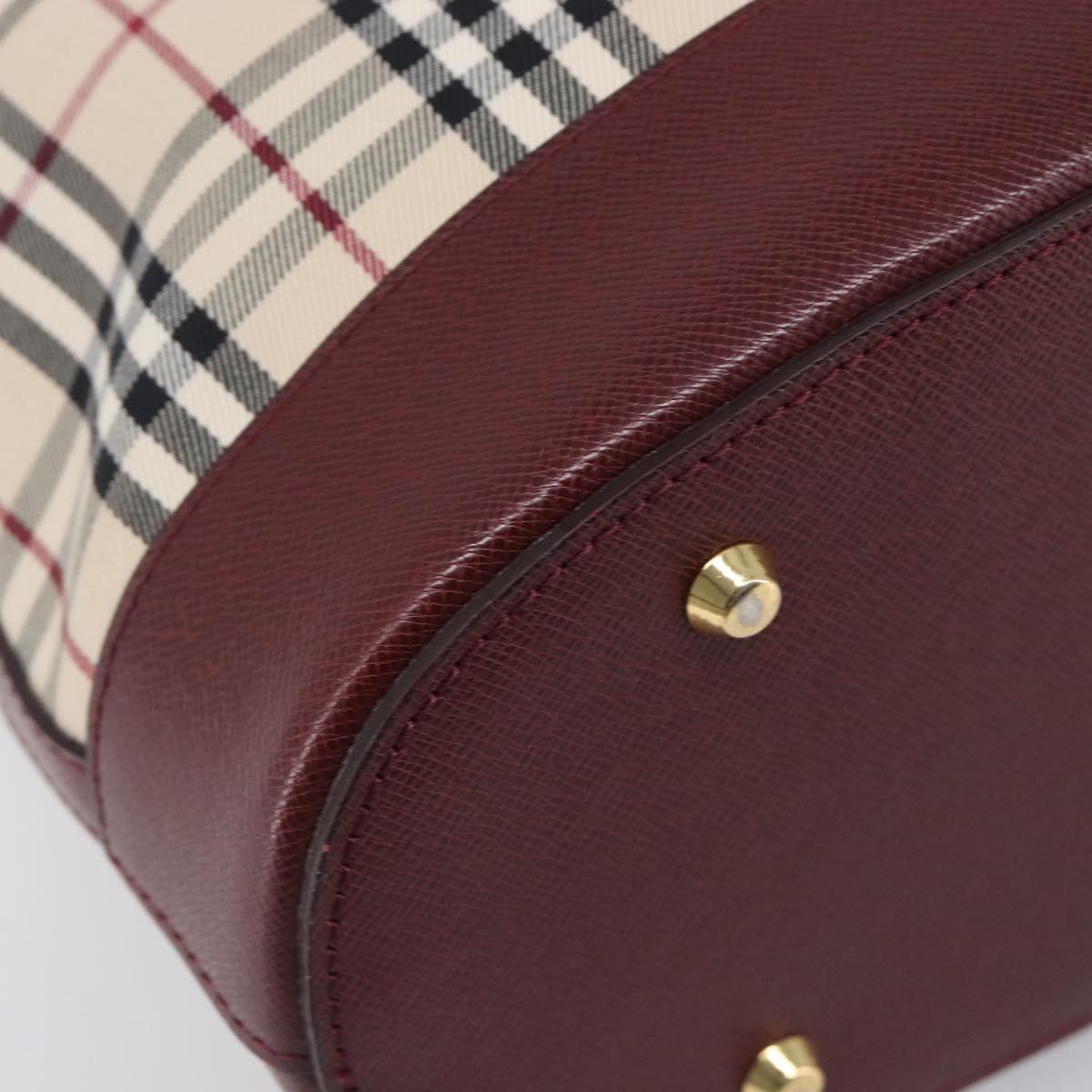 BURBERRY Nova Check Tote Bag Canvas Beige Gold Auth am12680V