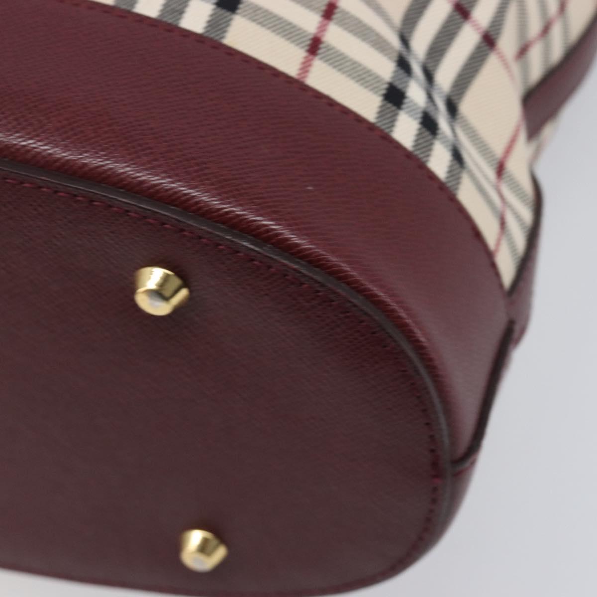 BURBERRY Nova Check Tote Bag Canvas Beige Gold Auth am12680V