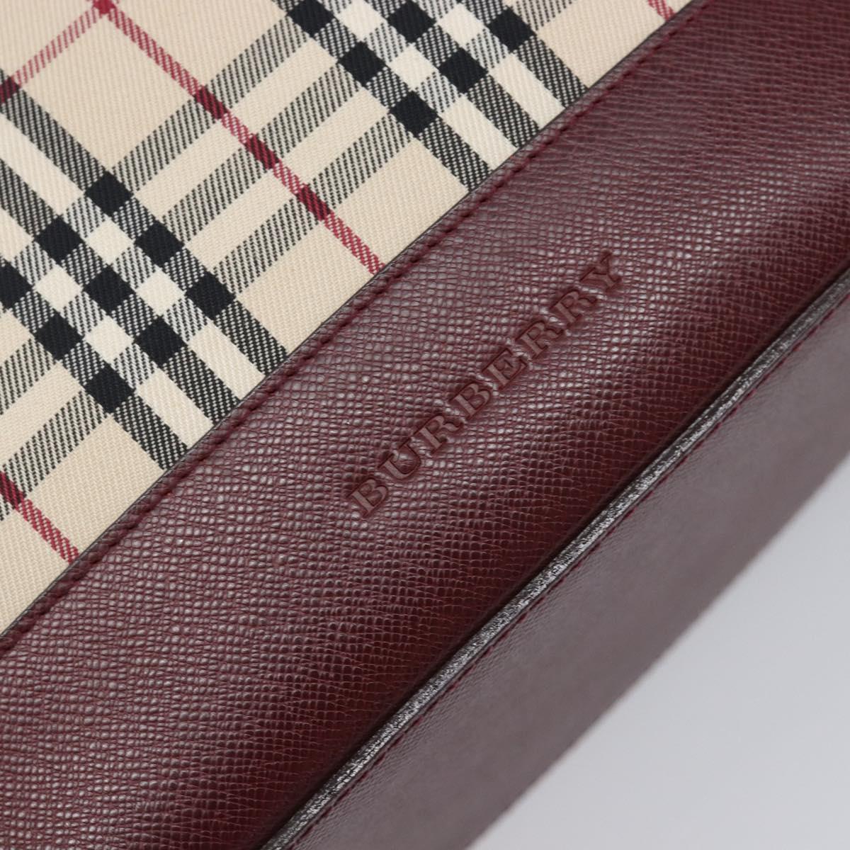 BURBERRY Nova Check Tote Bag Canvas Beige Gold Auth am12680V