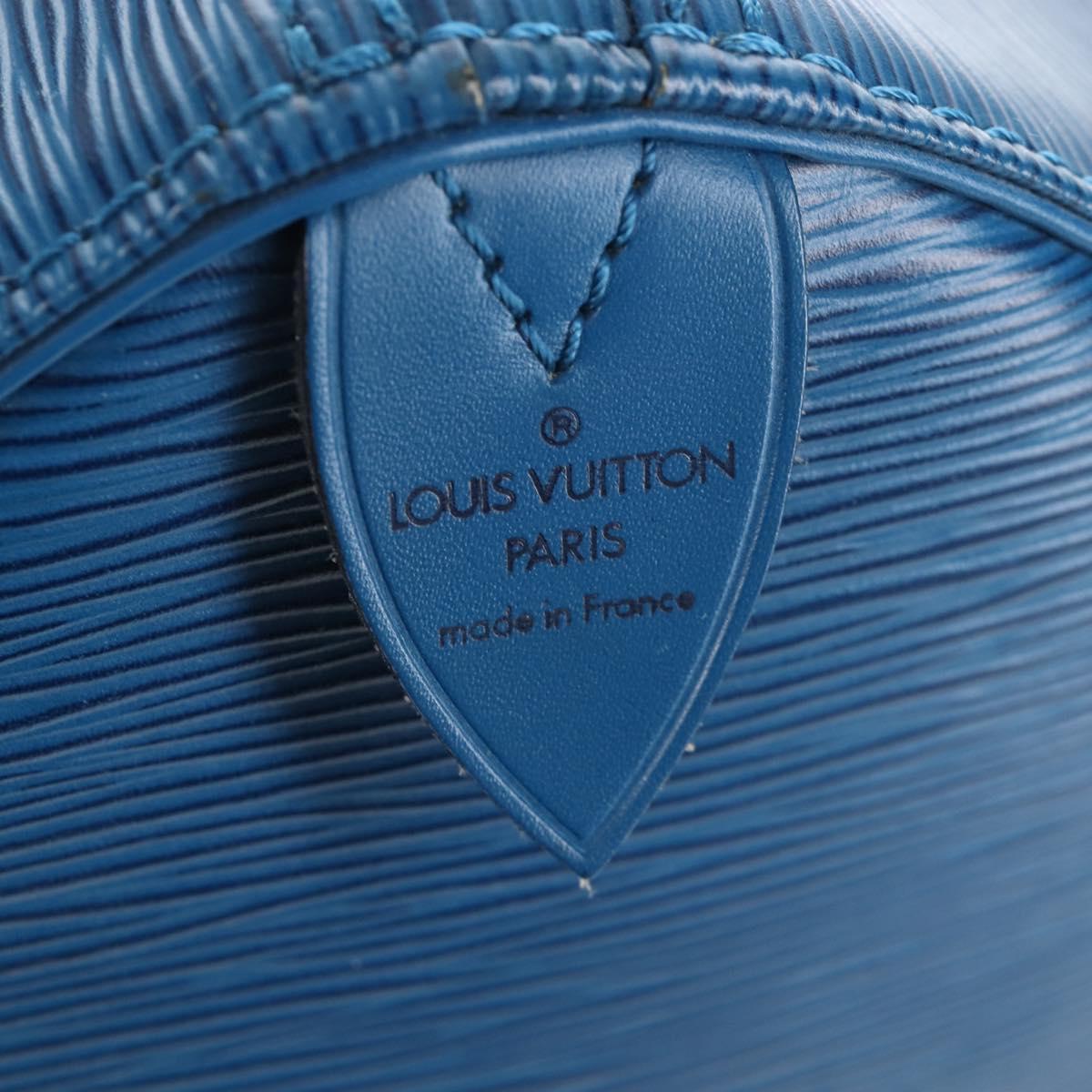 LOUIS VUITTON Epi Keepall 50 Boston Bag Blue M42965 LV Auth am12687V