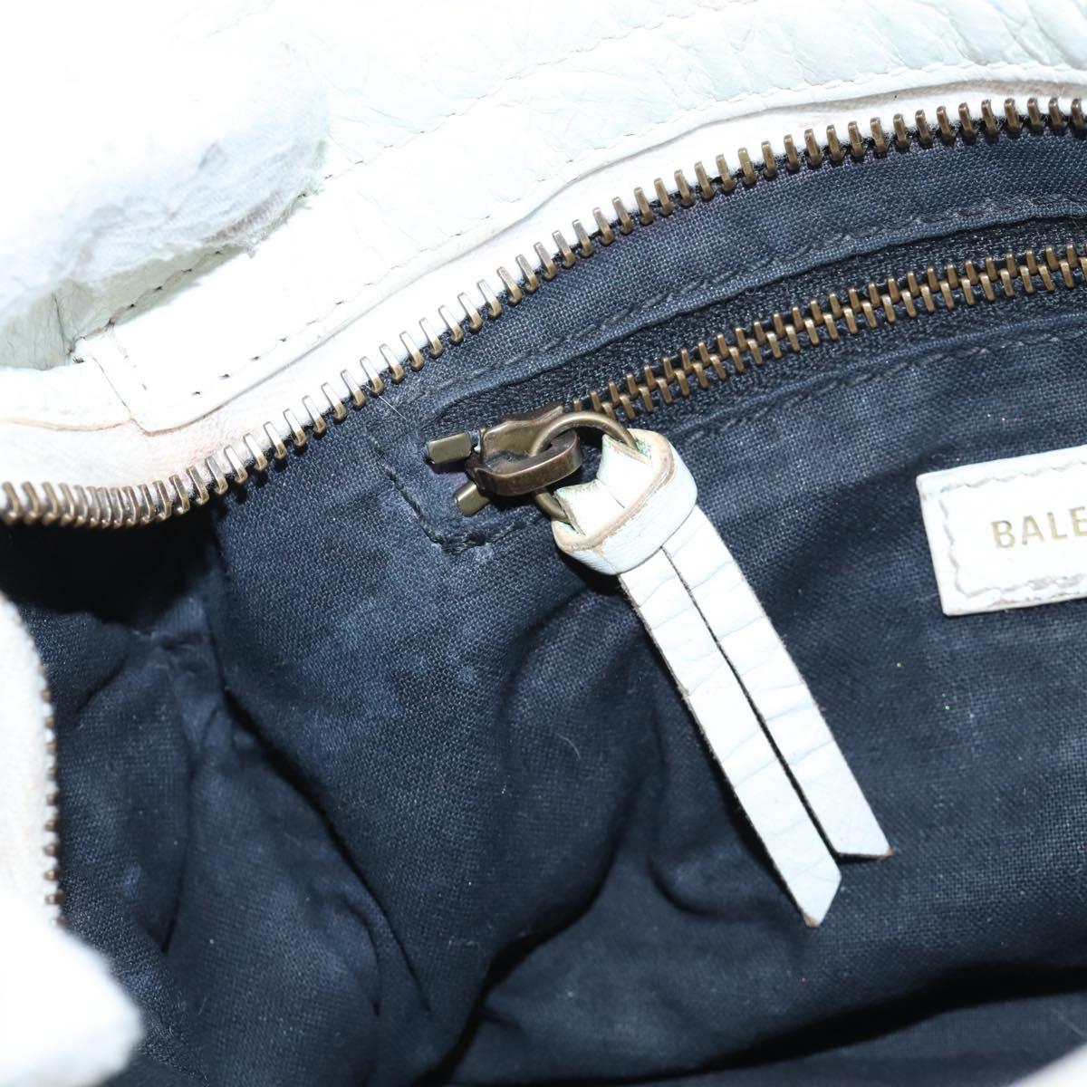 Balenciaga Graffiti The City Mini Bag Leather 2way White 300295 Auth am12706V