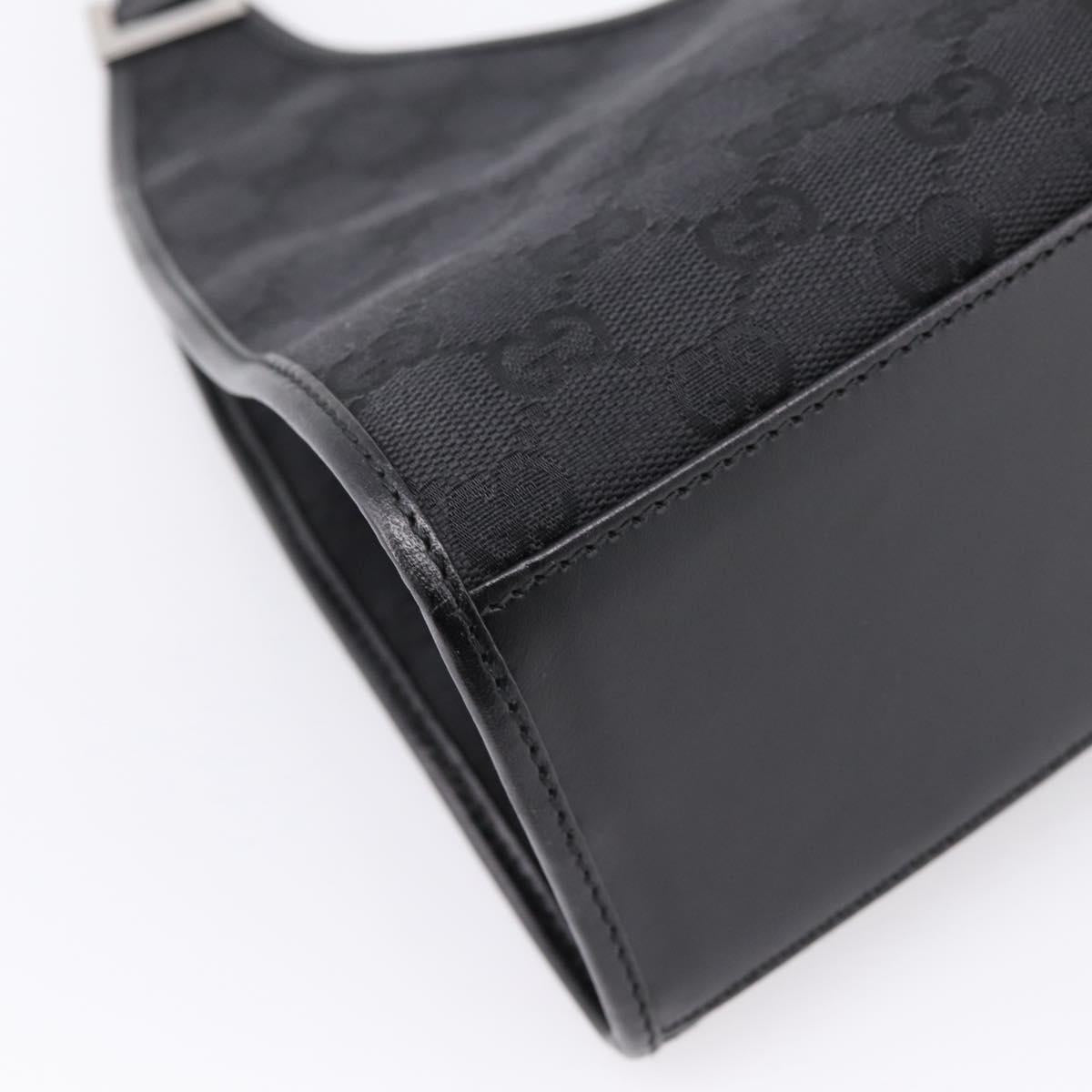 GUCCI GG Canvas Jackie Hand Bag Black Silver 01719 Auth am12714M
