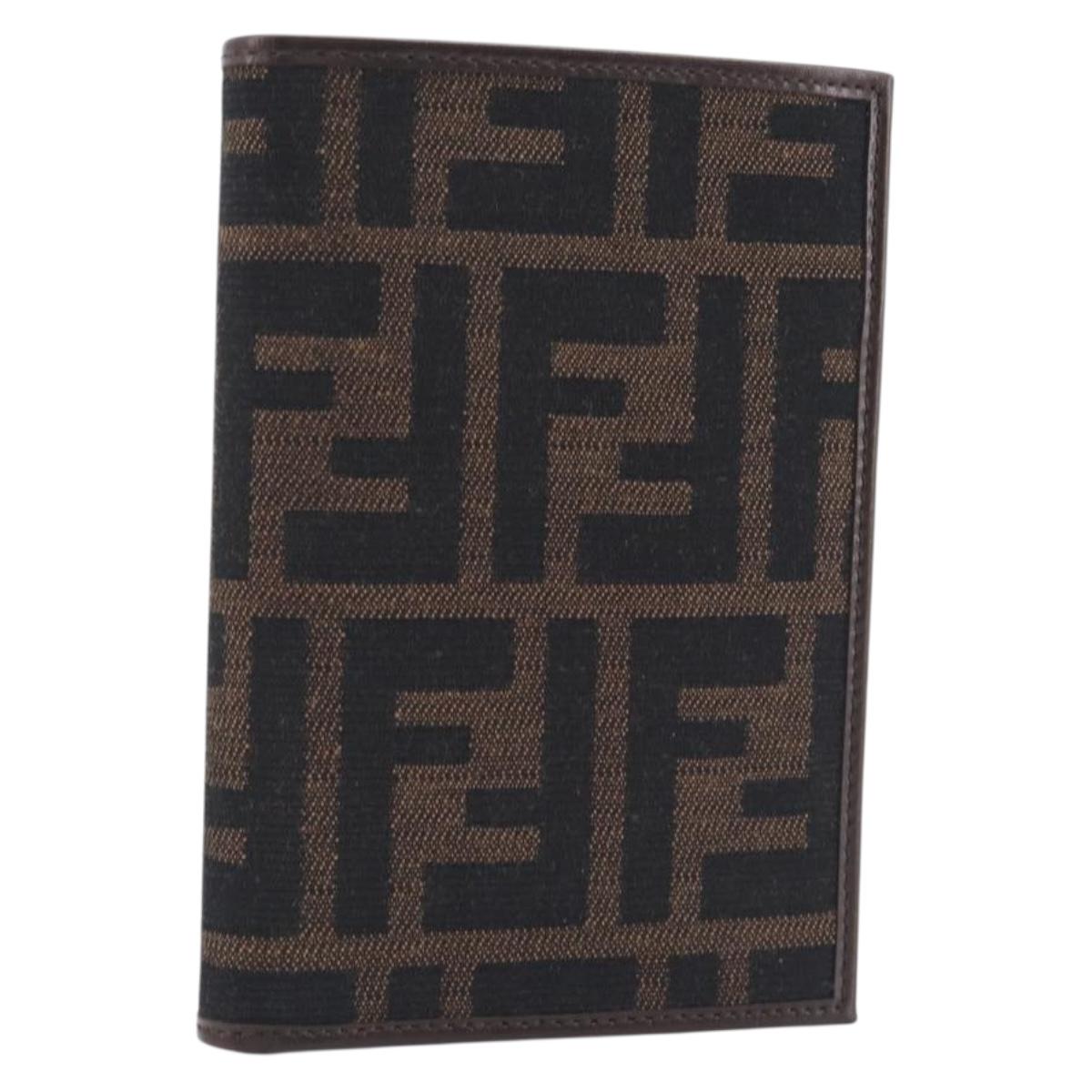 FENDI Zucca Canvas Passport Case Brown Auth am12732M