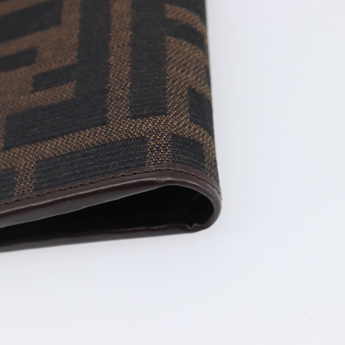 FENDI Zucca Canvas Passport Case Brown Auth am12732M