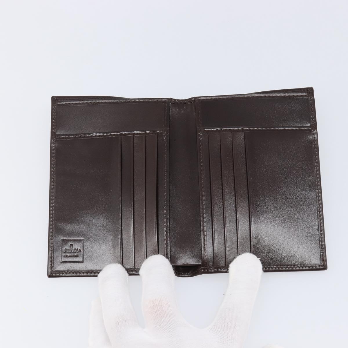 FENDI Zucca Canvas Passport Case Brown Auth am12732M