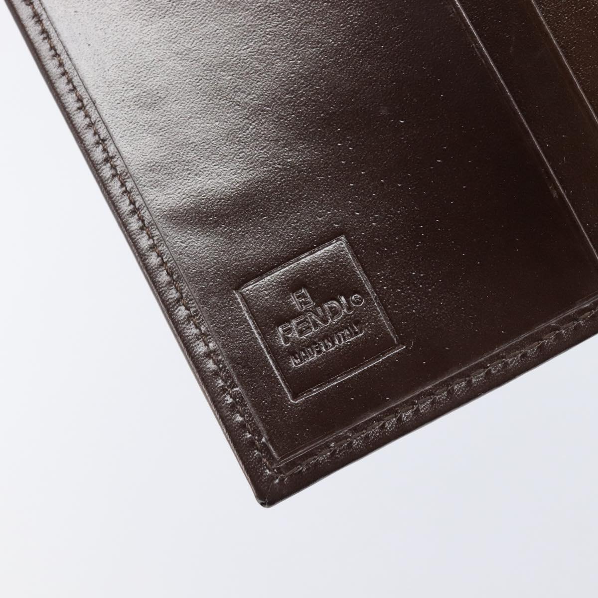 FENDI Zucca Canvas Passport Case Brown Auth am12732M