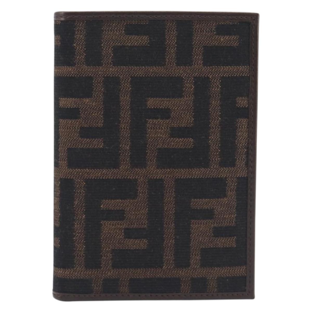 FENDI Zucca Canvas Passport Case Brown Auth am12732M