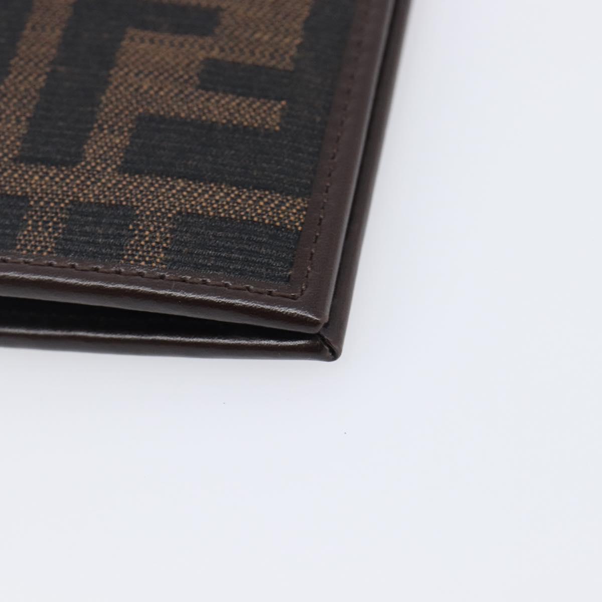 FENDI Zucca Canvas Passport Case Brown Auth am12732M