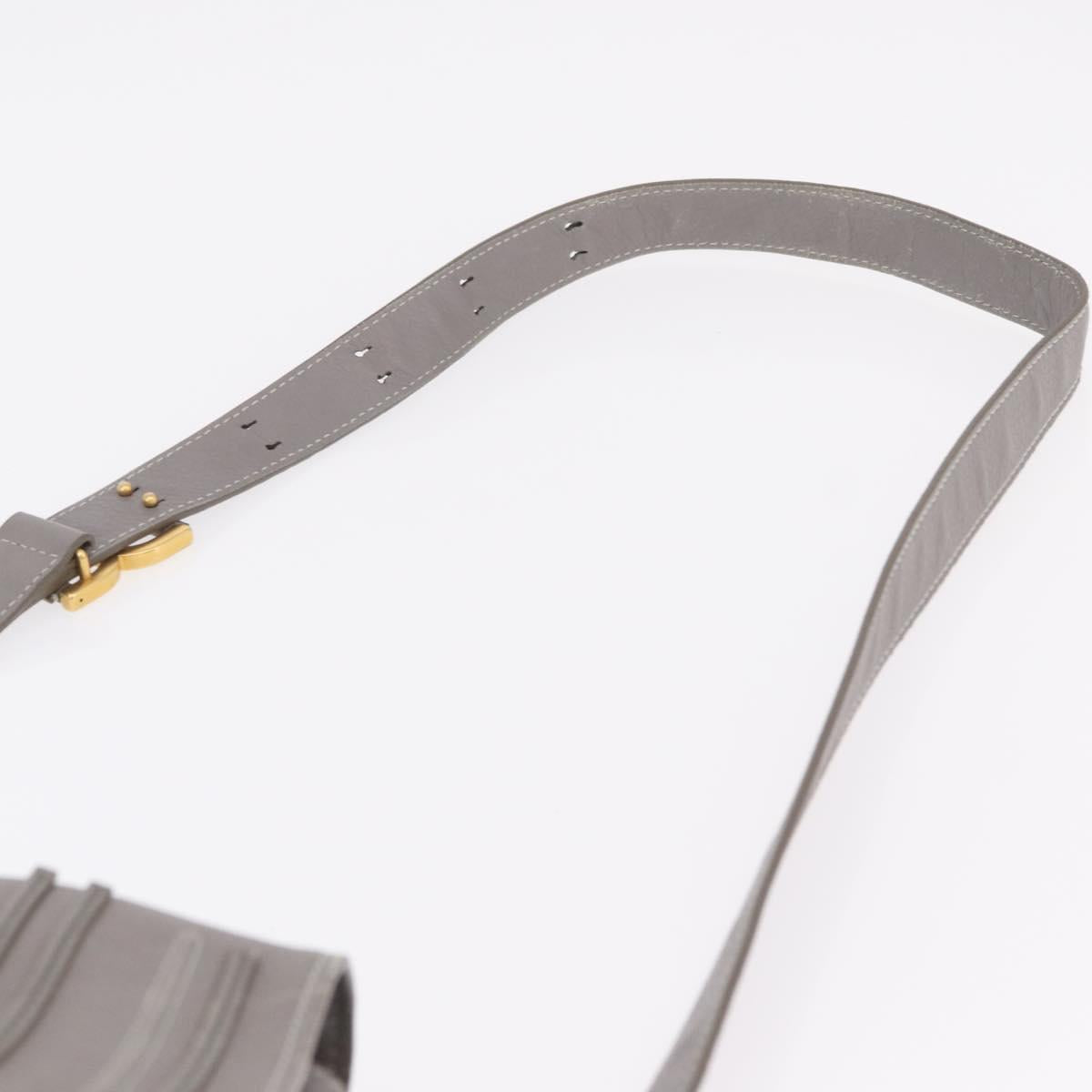 Chloe Mercy Shoulder Bag Leather Gray Gold Auth am12742V