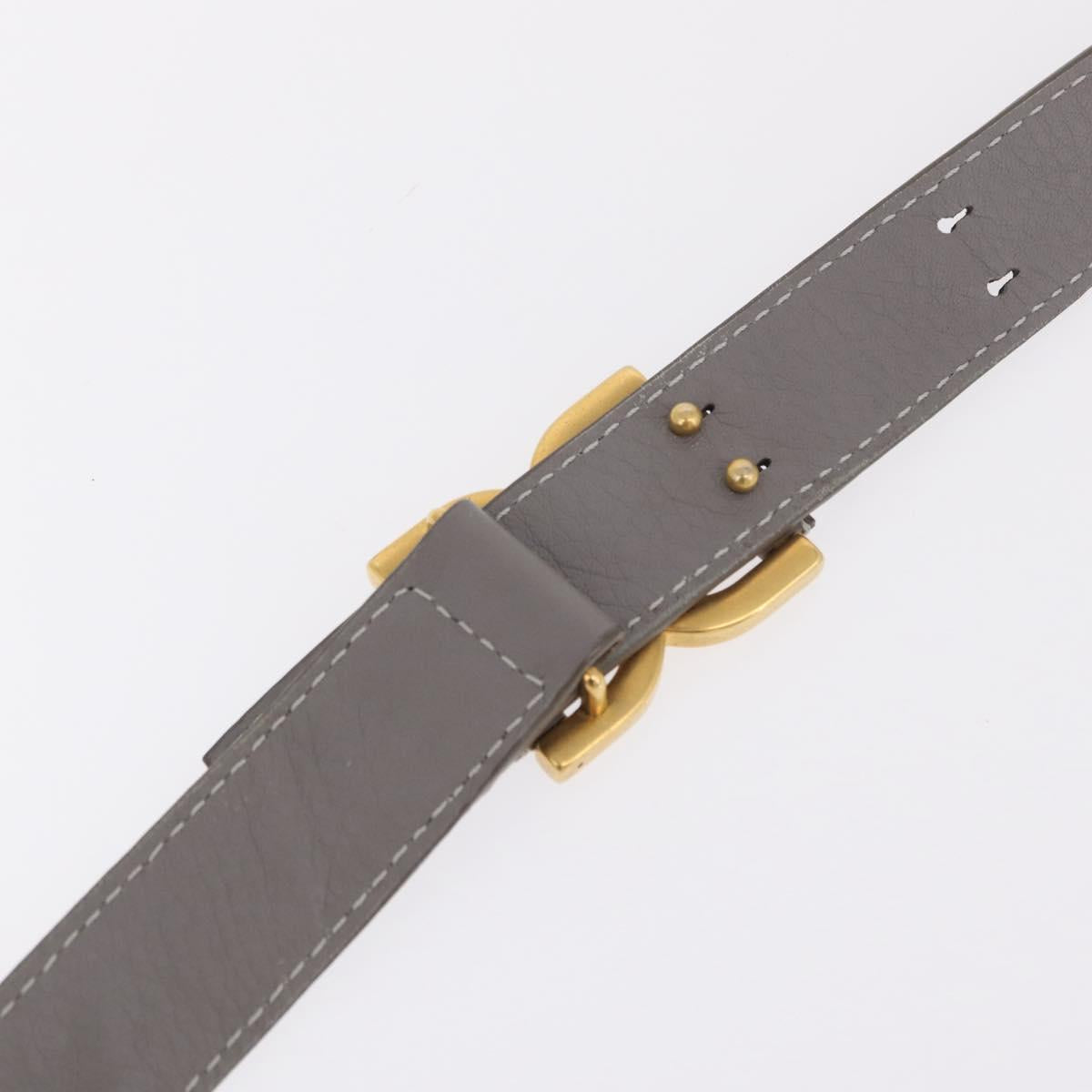 Chloe Mercy Shoulder Bag Leather Gray Gold Auth am12742V