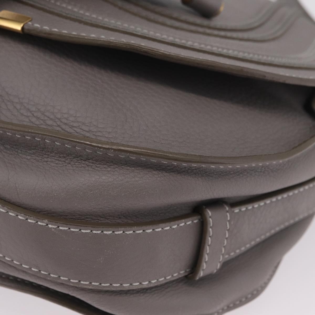 Chloe Mercy Shoulder Bag Leather Gray Gold Auth am12742V