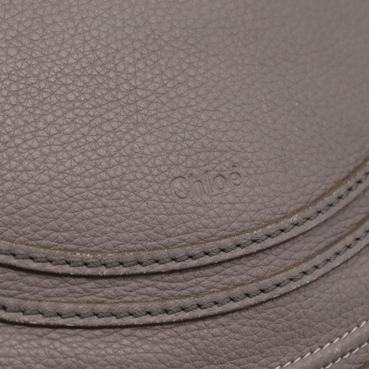 Chloe Mercy Shoulder Bag Leather Gray Gold Auth am12742V
