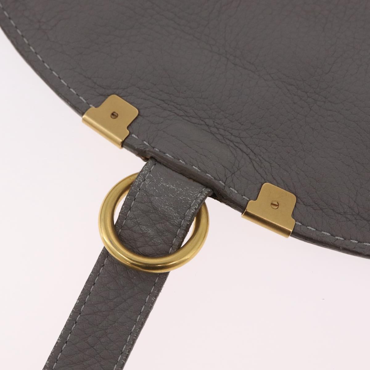 Chloe Mercy Shoulder Bag Leather Gray Gold Auth am12742V