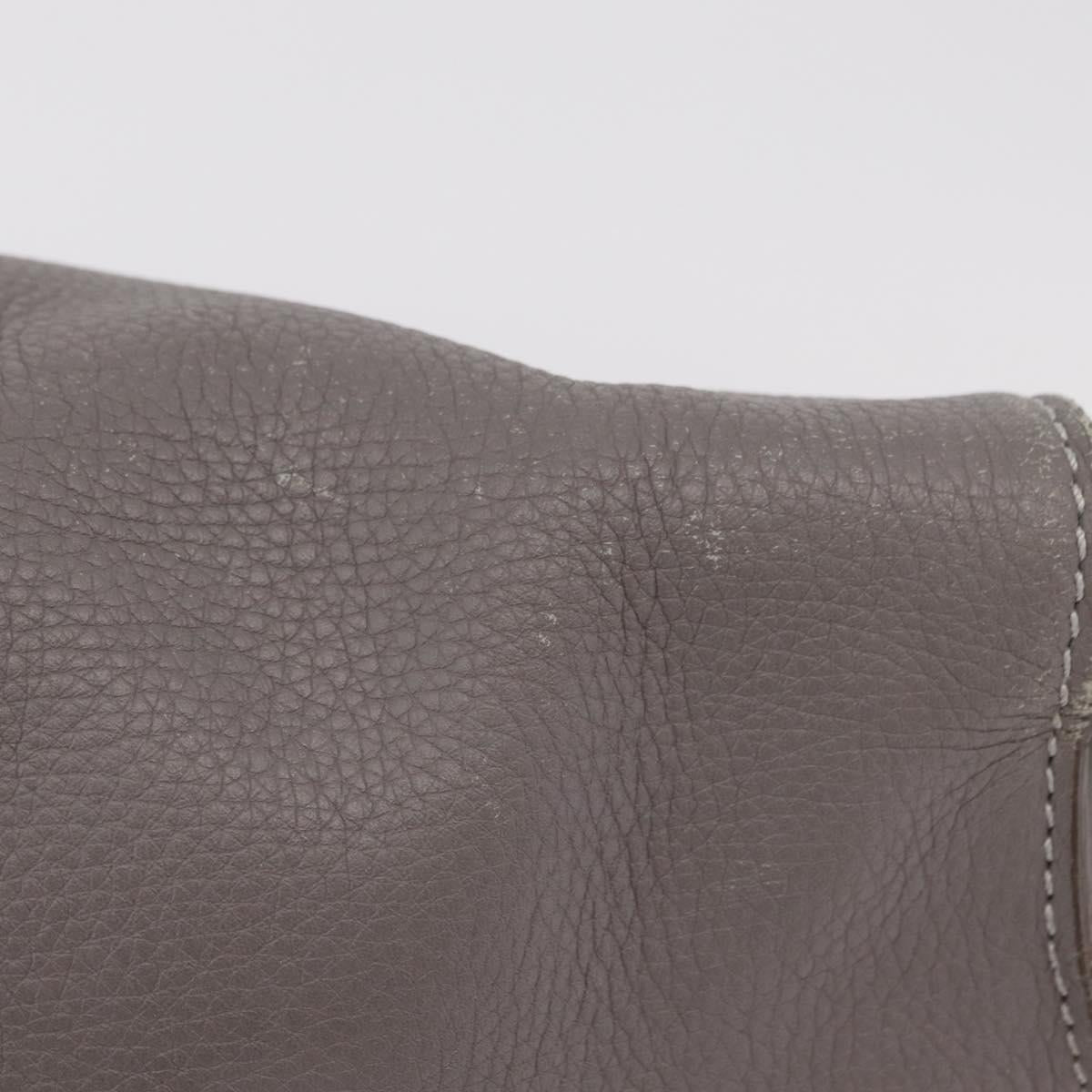Chloe Mercy Shoulder Bag Leather Gray Gold Auth am12742V