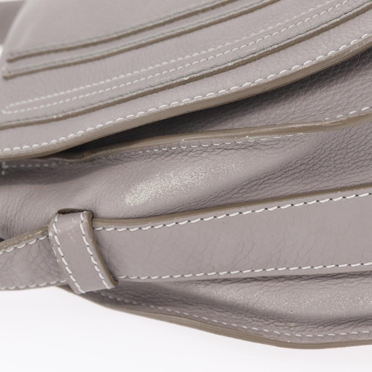 Chloe Mercy Shoulder Bag Leather Gray Gold Auth am12742V