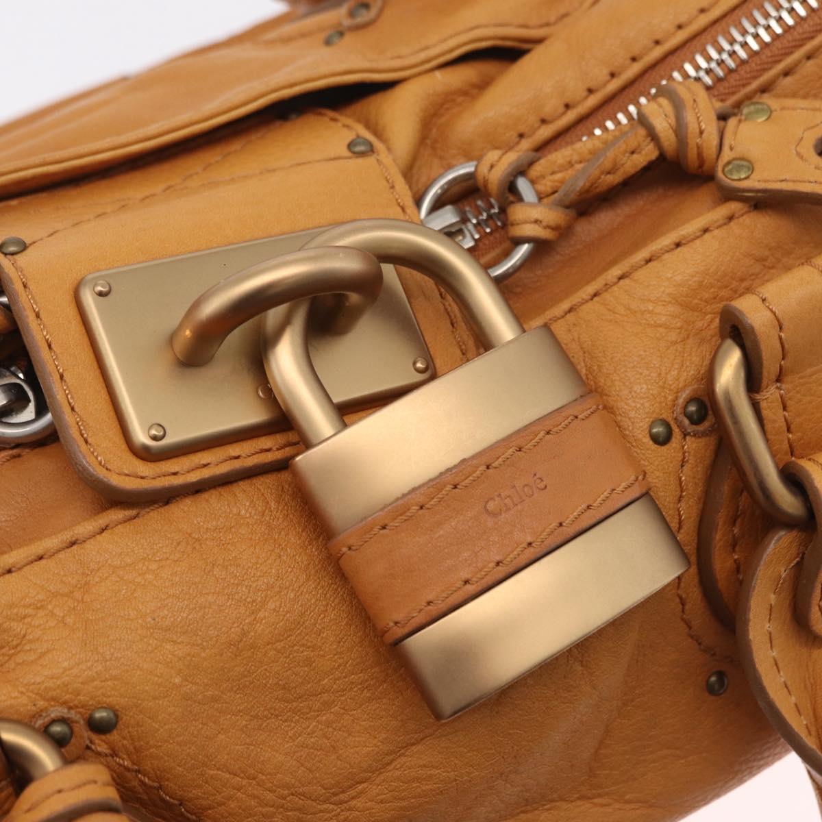 Chloe Paddington Hand Bag Leather Brown Gold Silver Auth am12746V
