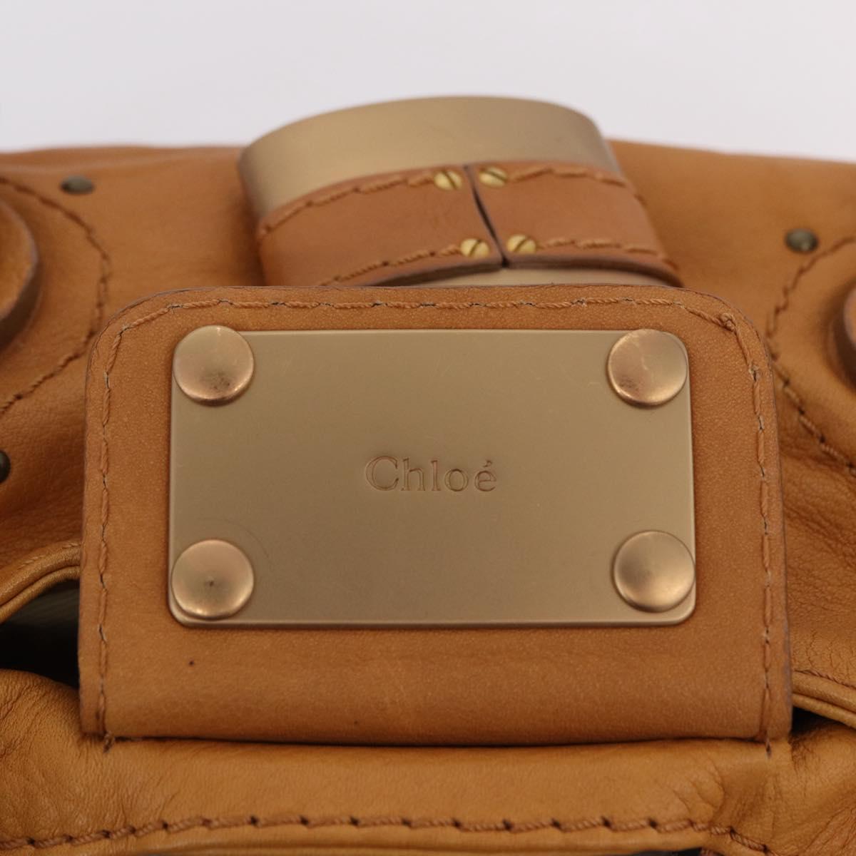Chloe Paddington Hand Bag Leather Brown Gold Silver Auth am12746V