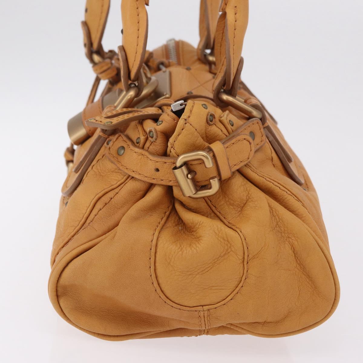 Chloe Paddington Hand Bag Leather Brown Gold Silver Auth am12746V