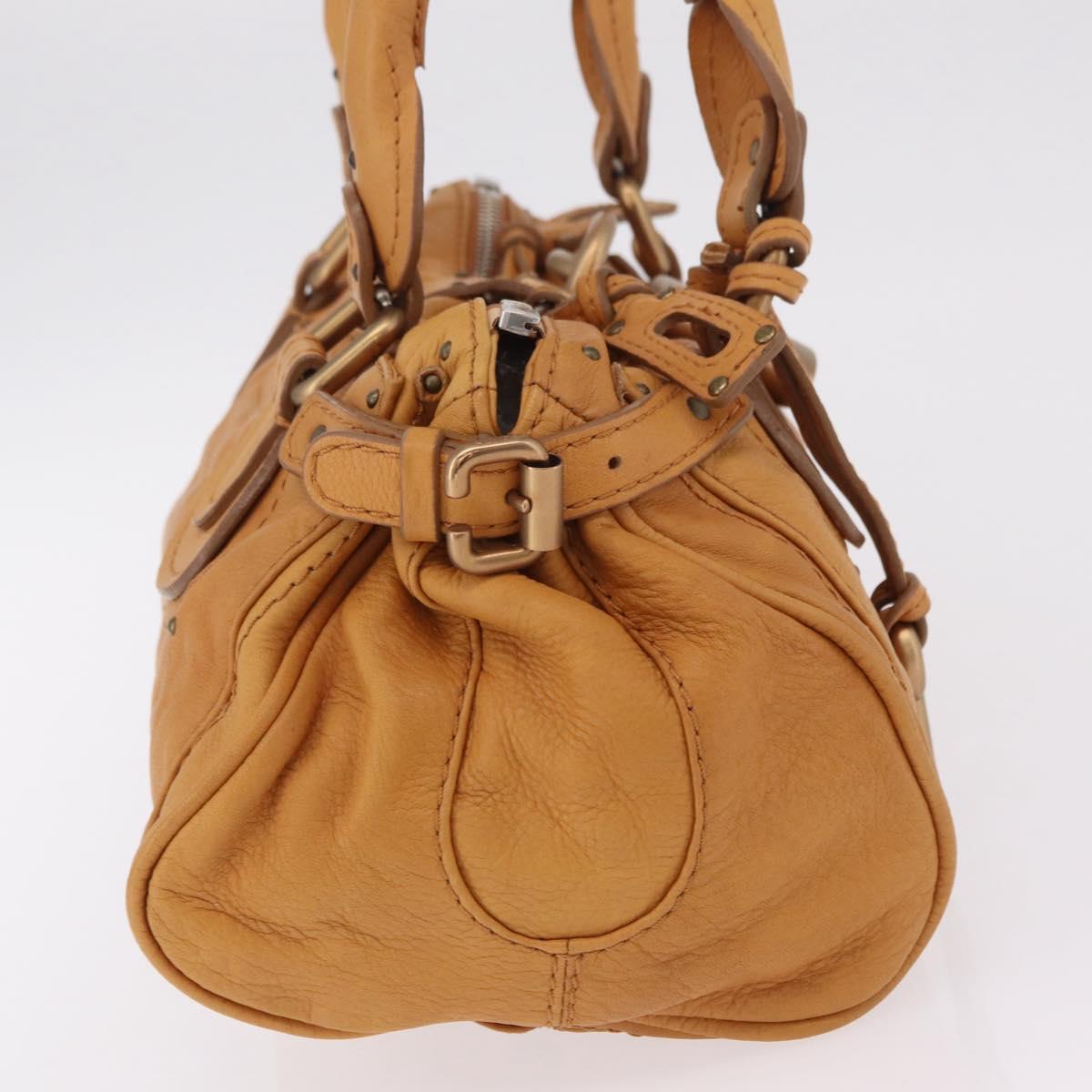 Chloe Paddington Hand Bag Leather Brown Gold Silver Auth am12746V