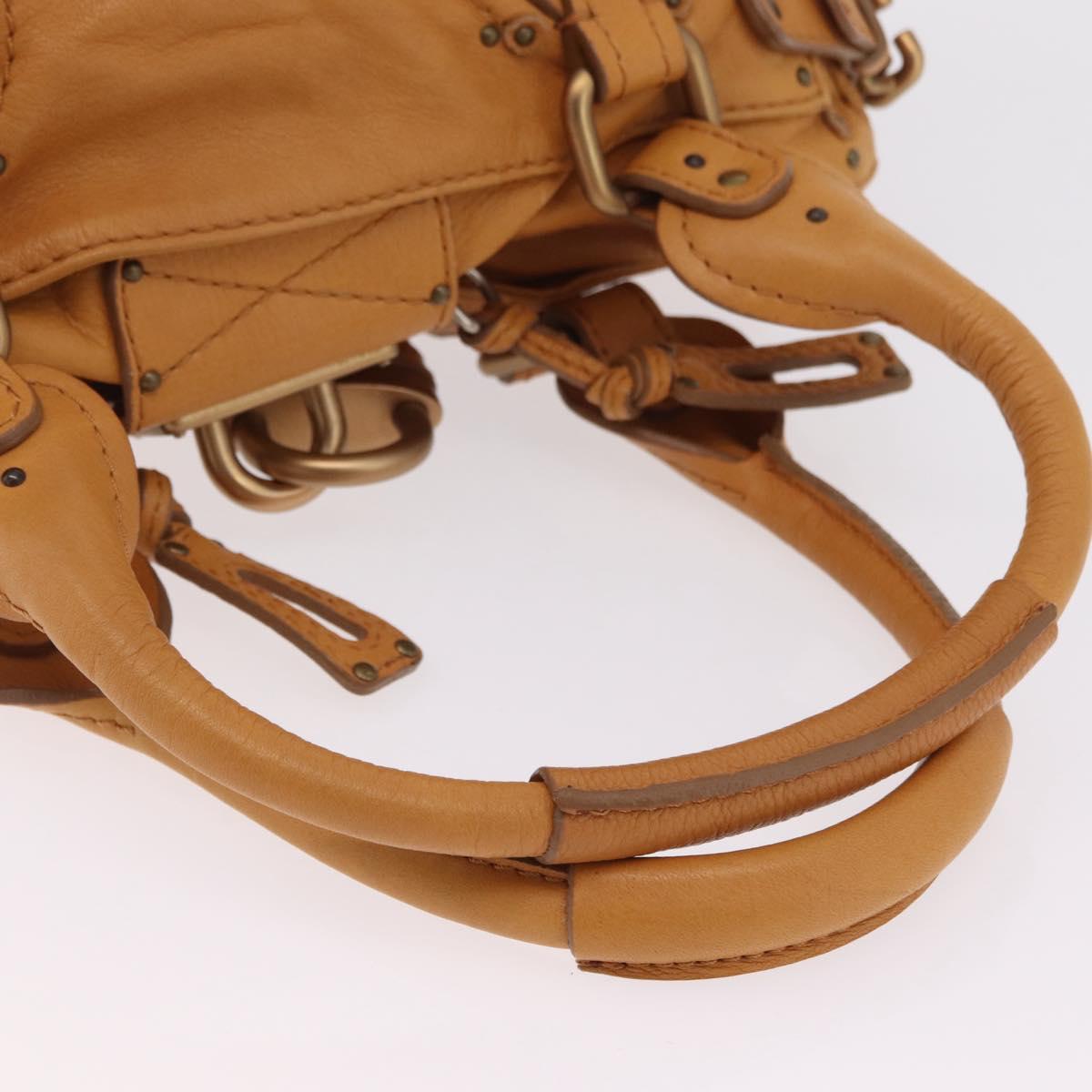 Chloe Paddington Hand Bag Leather Brown Gold Silver Auth am12746V