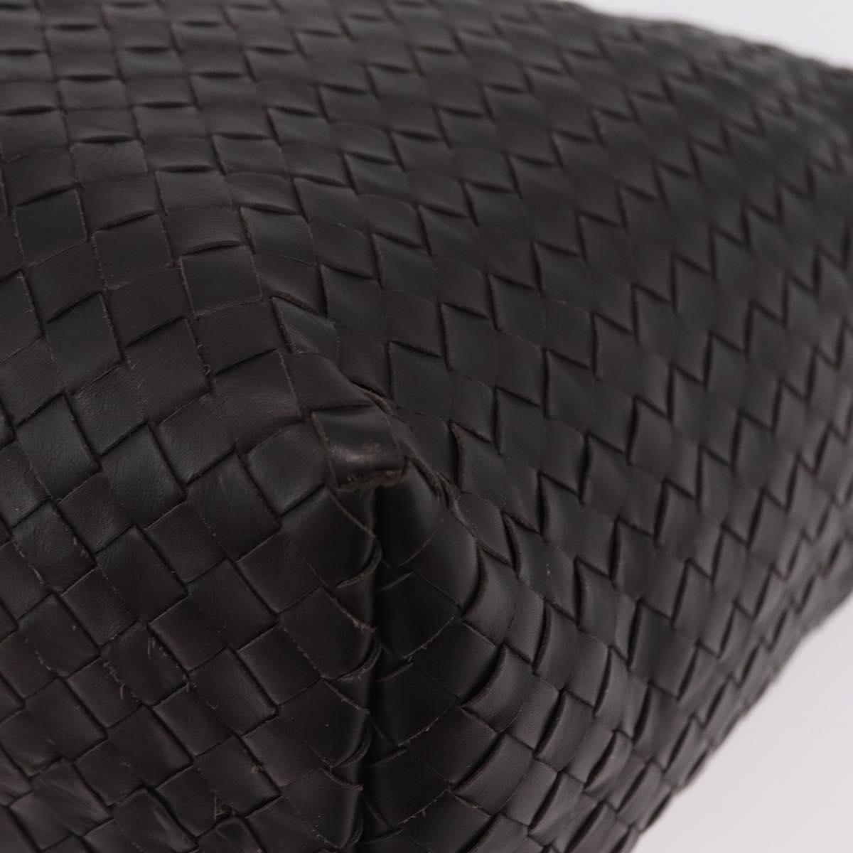 Bottega Veneta INTRECCIATO Shoulder Bag Leather Dark Brown Auth am12747SAM