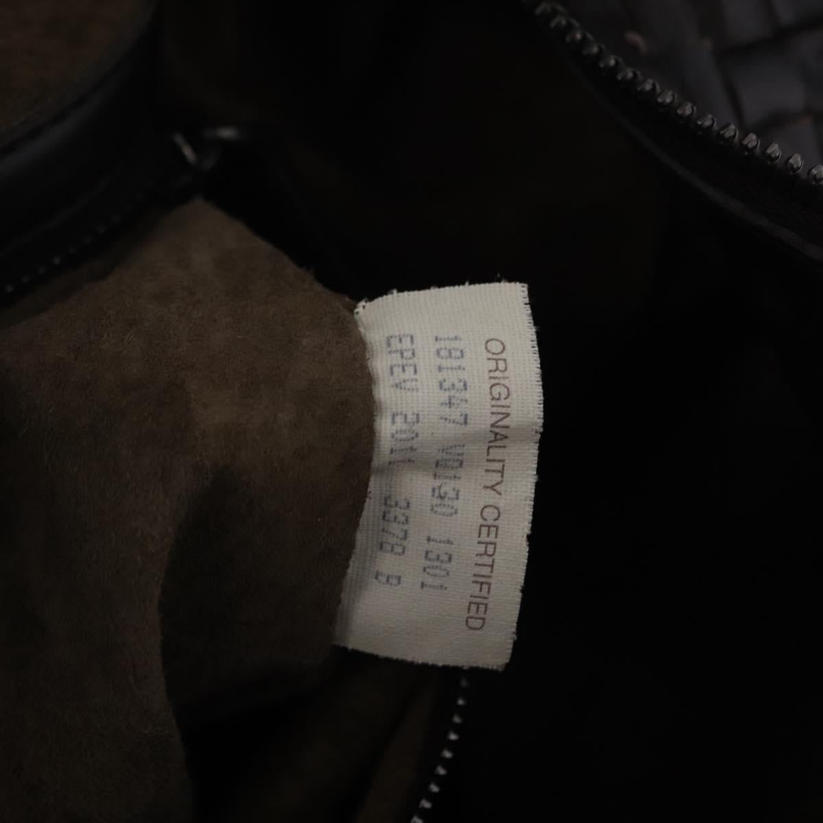 Bottega Veneta INTRECCIATO Shoulder Bag Leather Dark Brown Auth am12747SAM