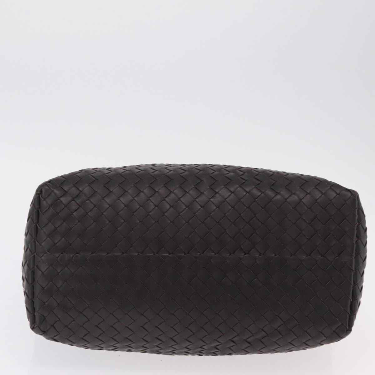 Bottega Veneta INTRECCIATO Shoulder Bag Leather Dark Brown Auth am12747SAM